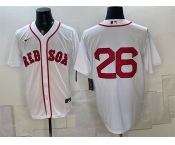 Men's Boston Red Sox #26 Wade Boggs White No Name Cool Base Stitched Baseball Jersey Men's Boston Red Sox #26 Wade Boggs White No Name Cool Base Stitched Baseball Jersey