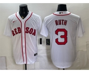 Men's Boston Red Sox #3 Babe Ruth White Cool Base Stitched Baseball Jersey Men's Boston Red Sox #3 Babe Ruth White Cool Base Stitched Baseball Jersey