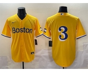 Men's Boston Red Sox #3 Ceddanne Rafaela Gold City Connect Stitched Baseball Jersey