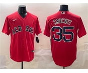 Men's Boston Red Sox #35 Garrett Crochet Red Cool Base Stitched Baseball Jersey