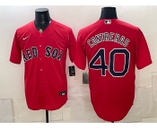 Men's Boston Red Sox #40 Willson Contreras Red Cool Base Stitched Baseball Jersey Men's Boston Red Sox #40 Willson Contreras Red Cool Base Stitched Baseball Jersey