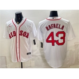 Men's Boston Red Sox #43 Ceddanne Rafaela White Cool Base Stitched Baseball Jersey Men's Boston Red Sox #43 Ceddanne Rafaela White Cool Base Stitched Baseball Jersey