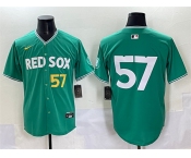 Men's Boston Red Sox #57 Greg Weissert Green 2025 City Connect Limited Stitched Baseball Jersey
