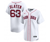 Men's Boston Red Sox #63 Justin Slaten White 2025 Home Limited Stitched Baseball Jersey
