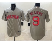 Men's Boston Red Sox #9 Ted Williams Grey Cool Base Stitched Baseball Jersey