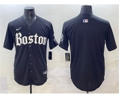 Men's Boston Red Sox Blank Black Gothic Vapor Limited Stitched Baseball Jersey
