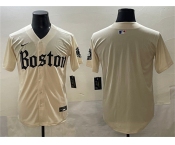 Men's Boston Red Sox Blank Cream Gothic Vapor Limited Stitched Baseball Jersey