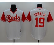 Men's Cincinnati Reds #19 Joey Votto Tokki 2 Authentic White 2017 Players Weekend Baseball Jersey