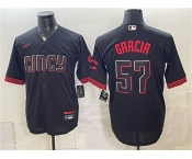 Men's Cincinnati Reds #57 Julian Garcia Black City Connect Cool Base Stitched Baseball Jersey Men's Cincinnati Reds #57 Julian Garcia Black City Connect Cool Base Stitched Baseball Jersey