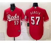Men's Cincinnati Reds #57 Julian Garcia Red Stitched Baseball Jersey Men's Cincinnati Reds #57 Julian Garcia Red Stitched Baseball Jersey