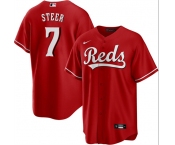 Men's Cincinnati Reds #7 Spencer Steer Red Cool Base Stitched Baseball Jersey