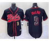 Men's Cincinnati Reds #9 Matt McLain Number Black 2023 City Connect Cool Base Stitched Jersey