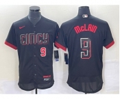 Men's Cincinnati Reds #9 Matt McLain Number Black 2023 City Connect Flex Base Stitched Jersey