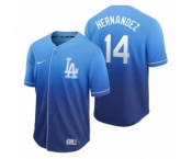 Los Angeles Dodgers #14 Enrique Hernandez Royal Fade Nike Jersey