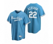 Los Angeles Dodgers #22 Clayton Kershaw Nike Light Blue Cooperstown Collection Alternate Jersey