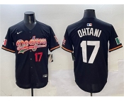 Men's Los Angeles Dodgers #17 Shohei Ohtani Black Mexico Limited Stitched Baseball Jersey