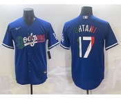 Men's Los Angeles Dodgers #17 Shohei Ohtani Blue Mexico Stitched Jersey