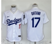 Men's Los Angeles Dodgers #17 Shohei Ohtani White Home Limited Stitched Baseball Jersey Men's Los Angeles Dodgers #17 Shohei Ohtani White Home Limited Stitched Baseball Jersey