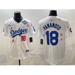 Men's Los Angeles Dodgers #18 Yoshinobu Yamamoto White 2025 World Series Patch Tokyo Series Limited Stitched Baseball Jersey Men's Los Angeles Dodgers #18 Yoshinobu Yamamoto White 2025 World Series Patch Tokyo Series Limited Stitched Baseball Jersey