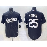 Men's Los Angeles Dodgers #25 Tommy Edman Black Stitched Baseball Jersey
