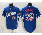 Men's Los Angeles Dodgers #29 Tarik Skubal Royal USA 250 Fourth of July Home Stitched Baseball Jersey Men's Los Angeles Dodgers #29 Tarik Skubal Royal USA 250 Fourth of July Home Stitched Baseball Jersey