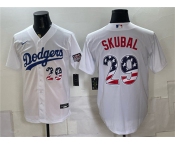 Men's Los Angeles Dodgers #29 Tarik Skubal White USA 250 Fourth of July Home Stitched Baseball Jersey Men's Los Angeles Dodgers #29 Tarik Skubal White USA 250 Fourth of July Home Stitched Baseball Jersey