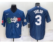 Men's Los Angeles Dodgers #3 Chris Taylor Number Navy Blue Pinstripe 2020 World Series Cool Base Nike Jersey Men's Los Angeles Dodgers #3 Chris Taylor Number Navy Blue Pinstripe 2020 World Series Cool Base Nike Jersey