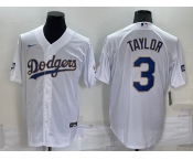 Men's Los Angeles Dodgers #3 Chris Taylor White Gold Championship Stitched MLB Cool Base Nike Jersey Men's Los Angeles Dodgers #3 Chris Taylor White Gold Championship Stitched MLB Cool Base Nike Jersey