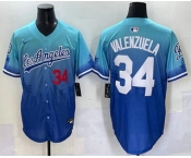 Men's Los Angeles Dodgers #34 Fernando Valenzuela Blue 2025 City Connect Limited Stitched Jersey