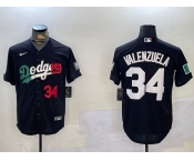Mens Los Angeles Dodgers #34 Toro Valenzuela Black Mexico 2024 World Series Cool Base Stitched Baseball Jersey