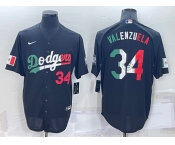 Men's Los Angeles Dodgers #34 Toro Valenzuela Mexico Black Cool Base Stitched Baseball Jersey Men's Los Angeles Dodgers #34 Toro Valenzuela Mexico Black Cool Base Stitched Baseball Jersey