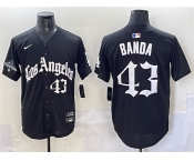 Men's Los Angeles Dodgers #43 Anthony Banda Black Mexico 2025 LA Gothic Style With 2024 World Series Champions Patch Vapor Premier Limited Stitched Basebal