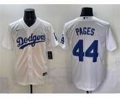 Men's Los Angeles Dodgers #44 Andy Pages White Cool Base Stitched Baseball Jersey