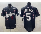 Men's Los Angeles Dodgers #5 Freddie Freeman Black 2025 World Series Patch Tokyo Series Limited Stitched Baseball Jersey Men's Los Angeles Dodgers #5 Freddie Freeman Black 2025 World Series Patch Tokyo Series Limited Stitched Baseball Jersey