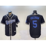 Men's Los Angeles Dodgers #5 Freddie Freeman Black Cool Base Jerseys