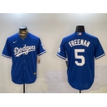 Men's Los Angeles Dodgers #5 Freddie Freeman Blue Cool Base Jersey