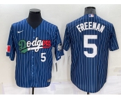Mens Los Angeles Dodgers #5 Freddie Freeman Number Navy Blue Pinstripe 2020 World Series Cool Base Nike Jersey Mens Los Angeles Dodgers #5 Freddie Freeman Number Navy Blue Pinstripe 2020 World Series Cool Base Nike Jersey