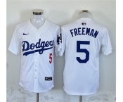 Men's Los Angeles Dodgers #5 Freddie Freeman White Home Limited Stitched Baseball Jersey Men's Los Angeles Dodgers #5 Freddie Freeman White Home Limited Stitched Baseball Jersey