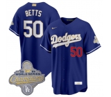 Men's Los Angeles Dodgers #50 Mookie Betts Royal 2026 Alternate Gold Collection Stadium Stitched Baseball Jersey