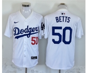 Men's Los Angeles Dodgers #50 Mookie Betts White Home Limited Stitched Baseball Jersey Men's Los Angeles Dodgers #50 Mookie Betts White Home Limited Stitched Baseball Jersey