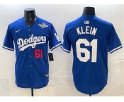 Men's Los Angeles Dodgers #61 Will Klein Royal 2025 World Series Limited Stitched Baseball Jersey Men's Los Angeles Dodgers #61 Will Klein Royal 2025 World Series Limited Stitched Baseball Jersey