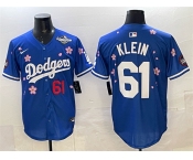 Men's Los Angeles Dodgers #61 Will Klein Royal 2025 World Series Patch Tokyo Series Limited Stitched Baseball Jersey Men's Los Angeles Dodgers #61 Will Klein Royal 2025 World Series Patch Tokyo Series Limited Stitched Baseball Jersey