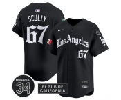 Men's Los Angeles Dodgers #67 Vin Scully Black Mexico 2025 LA Gothic Style With Fernando Patch Vapor Premier Limited Stitched Baseball Jersey