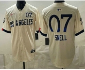 Men's Los Angeles Dodgers #7 Blake Snell Cream 2024 City Connect Limited Stitched Jersey Men's Los Angeles Dodgers #7 Blake Snell Cream 2024 City Connect Limited Stitched Jersey