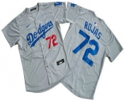 Men's Los Angeles Dodgers #72 Miguel Rojas Grey Limited Stitched Jersey