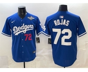 Men's Los Angeles Dodgers #72 Miguel Rojas Royal 2025 World Series Patch Limited Stitched Baseball Jersey Men's Los Angeles Dodgers #72 Miguel Rojas Royal 2025 World Series Patch Limited Stitched Baseball Jersey