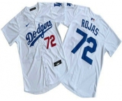 Men's Los Angeles Dodgers #72 Miguel Rojas White Limited Stitched Jersey