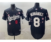 Men's Los Angeles Dodgers #8 Enrique Hernández Black 2025 World Series Patch Tokyo Series Limited Stitched Baseball Jersey Men's Los Angeles Dodgers #8 Enrique Hernández Black 2025 World Series Patch Tokyo Series Limited Stitched Baseball Jersey