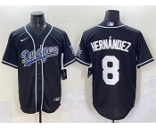 Men's Los Angeles Dodgers #8 Enrique Hernández Black Fashion Stitched Baseball Jersey