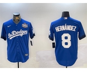 Men's Los Angeles Dodgers #8 Enrique Hernández Royal 2024 World Series City Connect Cool Base Stitched Baseball Jersey